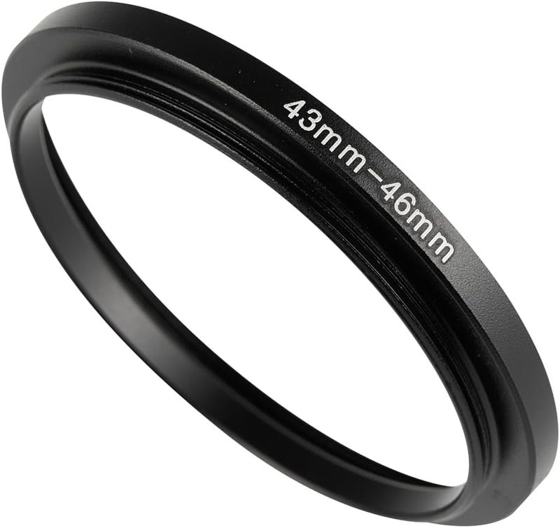JOYTOLIN 43-46mm Metal Step-Up Ring Adapter Compatible with Mirrorless Cameras DSLR Lens, UV CPL ND Filter Thread Converter, Black - Image 1
